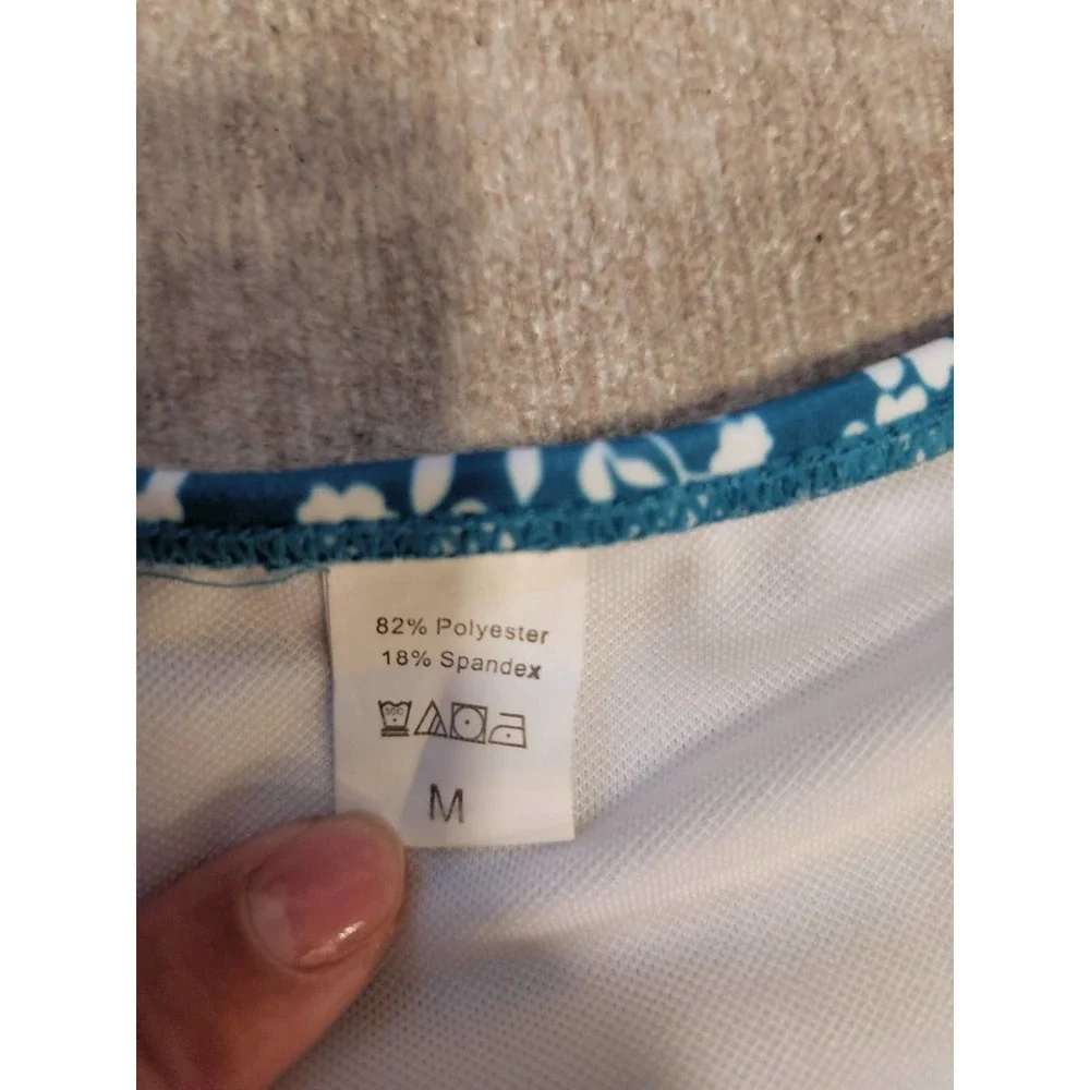 NWOT Mooslover Teal High Waisted Bandeau Bikini Two Piece Swimsuit, Women's M - Picture 10 of 10